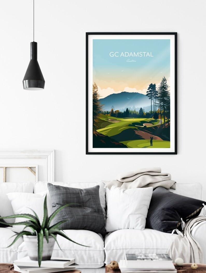 Nationcog Adamstal Golf Print - Austria - European Golf Course, GC Adamstal Golf Course Poster, Austria Golf Art, Mountain Golf Landscape, Scenic Golf Course Print (Unframed) (20x30)