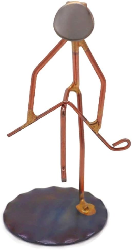 Golfer Breaking Clubs Collectible Handmade Metal Art Figurine, Desk Accessories, Trophy, Boss Gift, Office Décor, Business Professional, Golfing