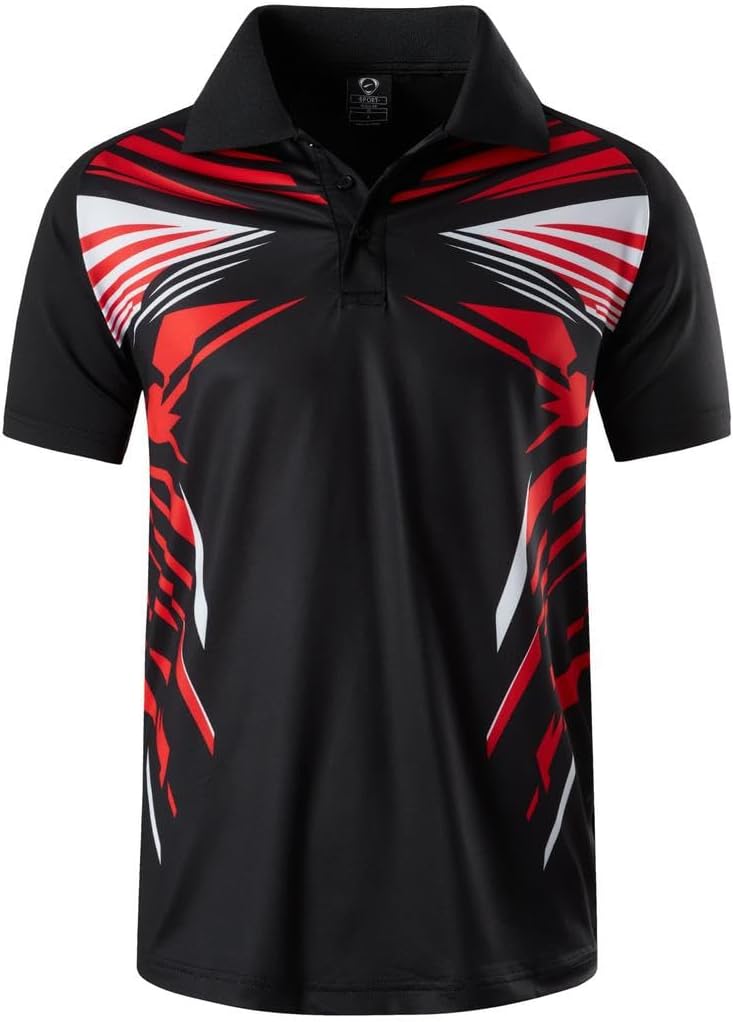 jeansian Men's Sport Outdoor Quick Dry Fit Short Sleeves Polo Tee Shirt Tshirt T-Shirt Tops Golf Tennis Bowling LSL195