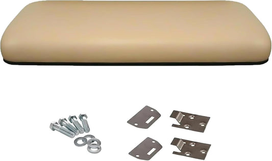 Huskey Parts Company Golf Cart Seat Cushion, Tan Color Front Bottom Seat for EZGO Medalist, TXT 1994 to 2013, Golf Cart Front Seat Replacement with Mounting Hardware & Hinges