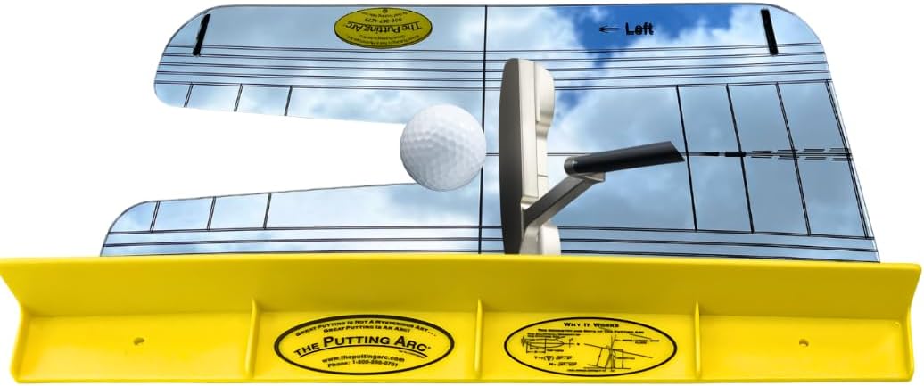 The Putting Arc T3 Mirror Bundle – Golf Putting Trainer Aid for Accuracy, Alignment, Stroke Path & Eye Line – Premium Putting Mirror for Practice & Drills