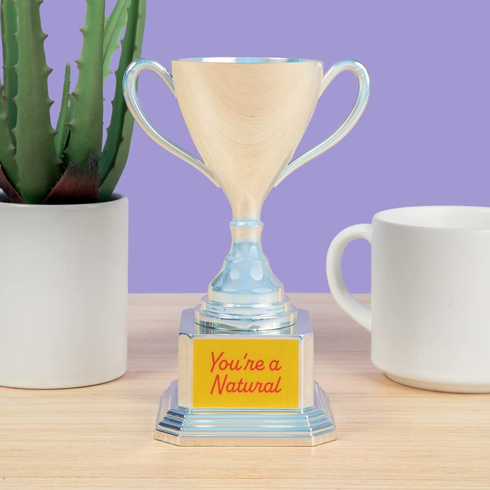Customizable Novelty Trophy Cup Holographic, Funny Humor Gift, Rewards, Prizes, Award, Winning, Celebrations, Party, Reusable - 8" H x 3.25" W