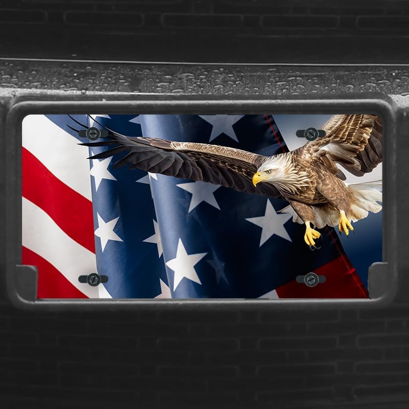 Unique Vanity License Plates | 16 Individual Designs | 3 Sizes (Automobile, Golf Cart, Motorcycle/Bike) | Made in U.S.A. | Custom Car Tags (Bald Eagle, Golf Cart (7" x 4"))
