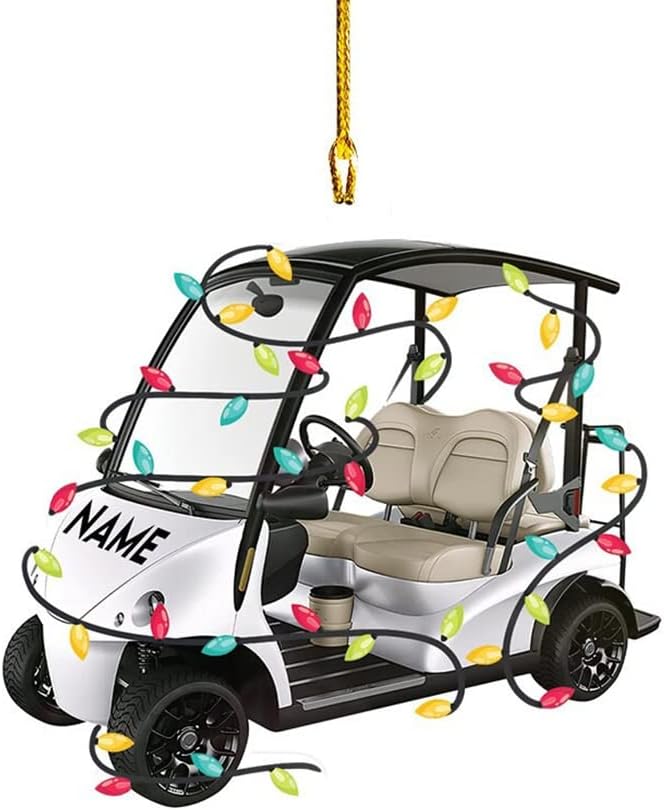Personalized Golf Christmas Ornament, Love Golf Player, Xmas Ornament Gift, Gifts for Golf Lovers, Him, Her, Home Décor, Golfing Cart Christmas Ornament, Idea 5