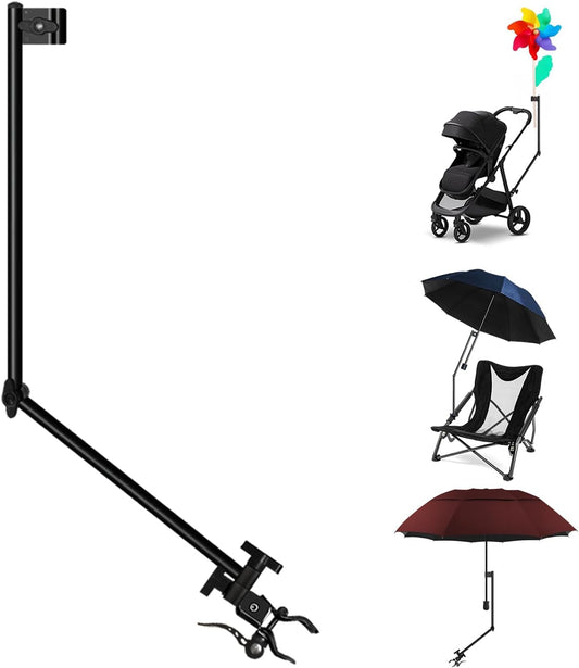 Heavy Duty Umbrella Holder - Adjustable Clamp, Deck Mount, Universal Stand for Mobility, Patio, Stroller, Wheelchair, Beach Chair (Rod only)