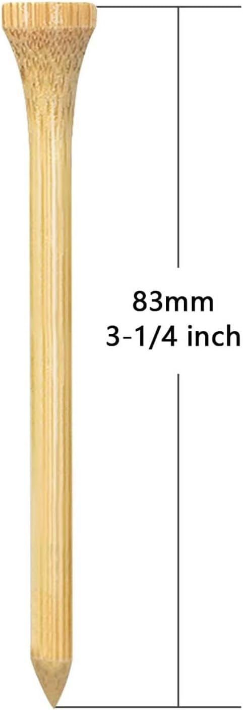 Wooden Golf Tees 3-1/4", 2-3/4", 1-1/2" Available,100 Count (Natural Color, White, Black, Blue, Red, Pink)