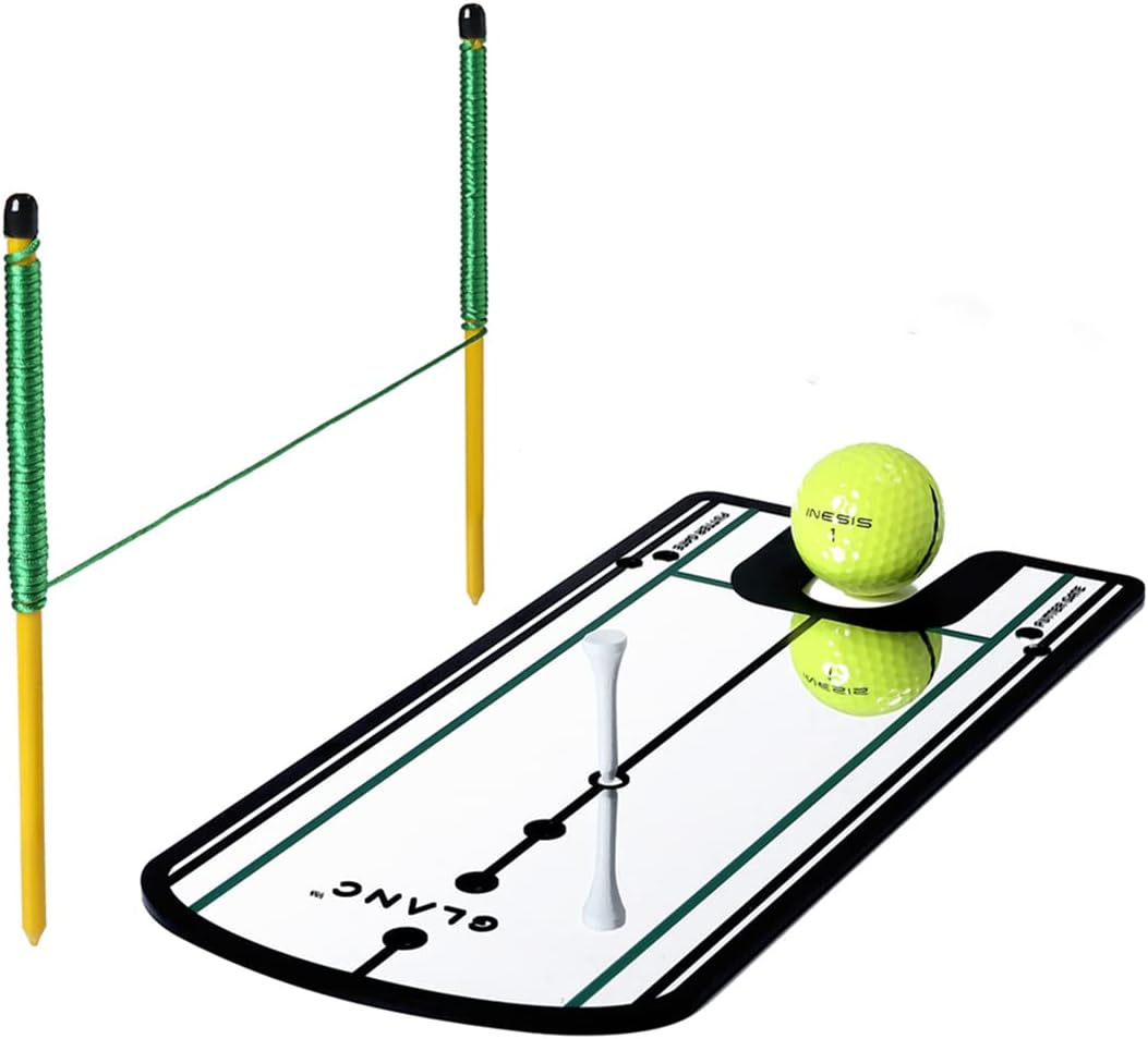 GLANC Golf Putting Alignment Mirror (12” x 6”), Putting Training Aids with Carry Bag for Indoor & Outdoor Use, Trainer Putting Practice Mirror for Improving Technique Accuracy Posture