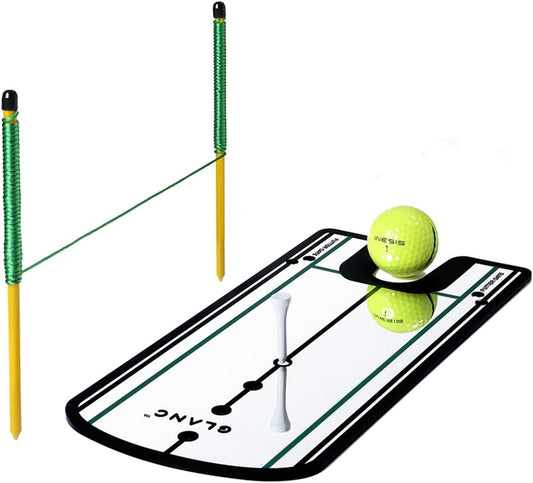 GLANC Golf Putting Alignment Mirror (12” x 6”), Putting Training Aids with Carry Bag for Indoor & Outdoor Use, Trainer Putting Practice Mirror for Improving Technique Accuracy Posture