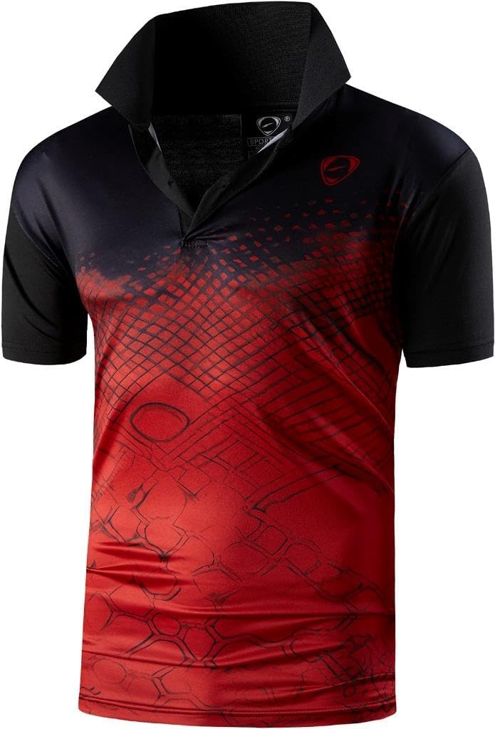 jeansian Men's Sport Outdoor Quick Dry Fit Short Sleeves Polo Tee Shirt Tshirt T-Shirt Tops Golf Tennis Bowling LSL195