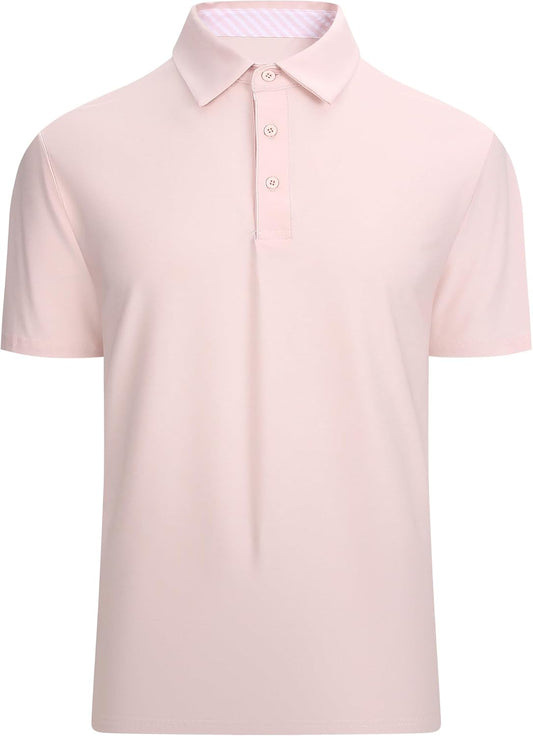 Alex Vando Mens Golf Shirt Moisture Wicking Quick-Dry Short Sleeve Casual Polo Shirts for Men