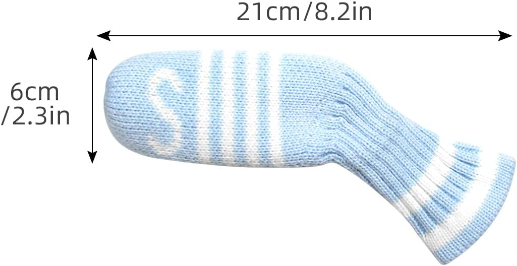 Scott Edward 1/7/10 Pcs Knitted Golf Club Head Covers for Irons Wedge Cuteness and Basically Socks Shape Washable Golf Club Head Protector on Classic Stripes Style，Double Sided Customization