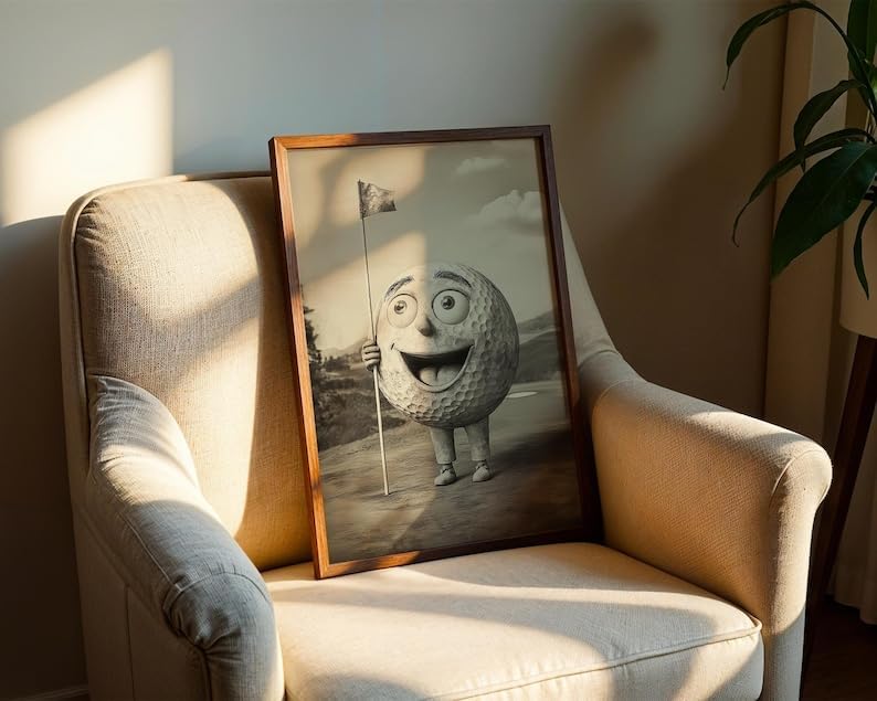 Nationcog Vintage Black and White Golf Wall Art, Retro Sports Photography Print for Bar, Office or Game Room Decor, Classic Golfer Artwork Gift for Dad (Unframed) (11x14)