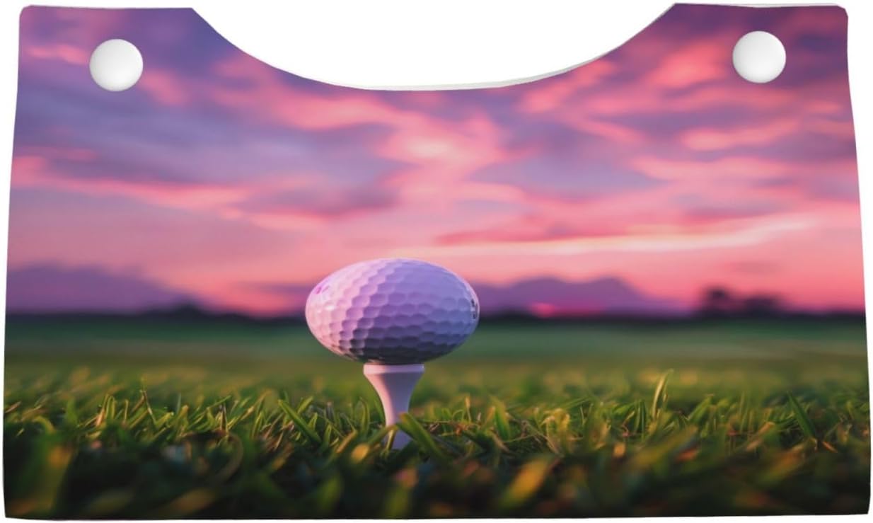 Tissue Box Cover Sports Golf Ball Rectangle PU Leather Tissue Box Holder for Car Bathroom Bedroom Desk Tabletop Decor