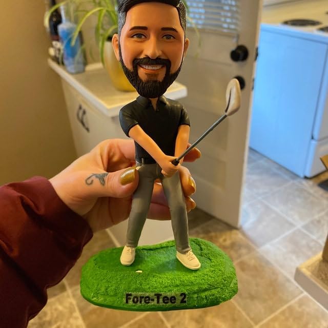 Custom Bobblehead, Golf Handmade Personalized Sculpture Gift, Polymer Clay, Custom Unique Bobblehead Doll Based on Image, Memorial Gift for Friends, Family, Boss, Office Colleagues, White