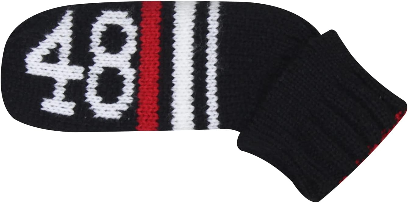 Scott Edward 1/7/10 Pcs Knitted Golf Club Head Covers for Irons Wedge Cuteness and Basically Socks Shape Washable Golf Club Head Protector on Red/Blue Warning Style