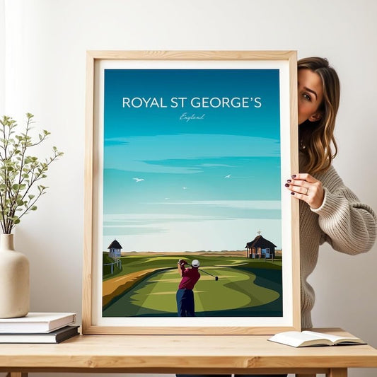 Golf Print Royal St George's - The Open Championship; Royal St George's Golf Poster; England Golf Course Art; British Open Championship Print (Unframed) (11x14)