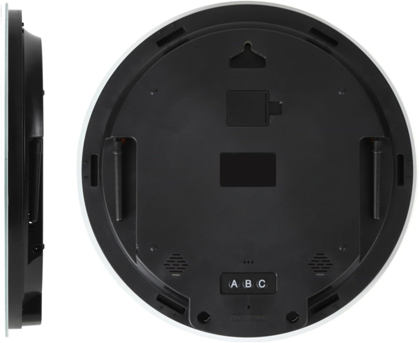 13" Digital Wall Clock with LED Display, Calendar & Temperature, Automatic Dimming, 12/24hr Format, Wall & Desk Use - HUI-7860