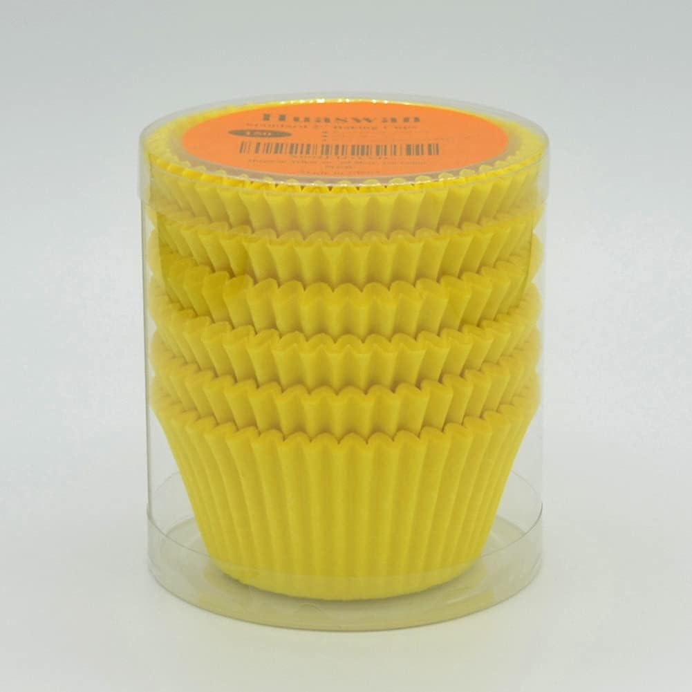 Yellow Cupcake Liners Greaseproof Paper Standard Baking Cups for Party and More, 150-Count