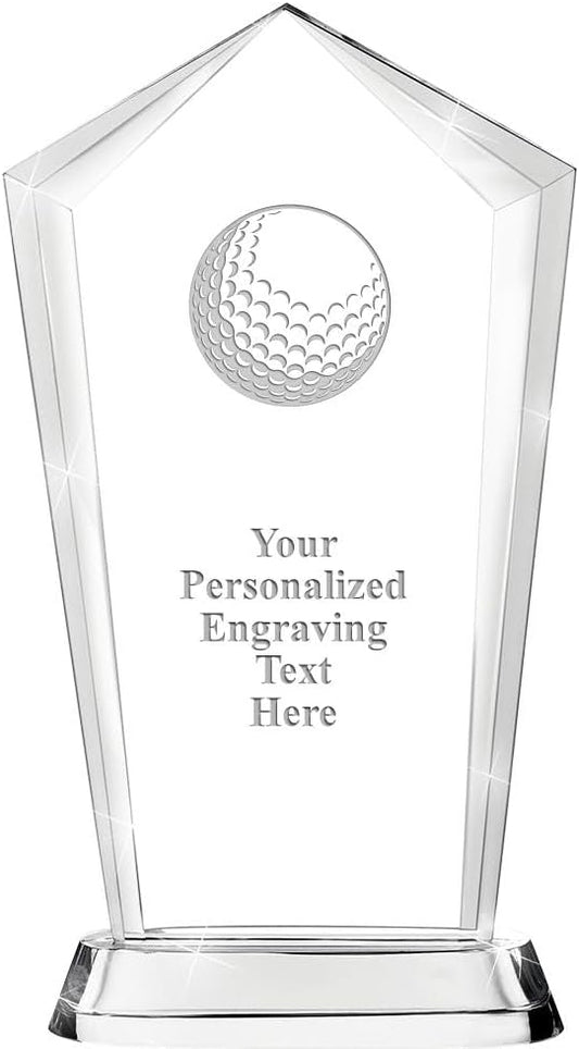 Crown Awards Customizable Crystal Trophy, 12.20" Engraved Skyscraper Crystal Award