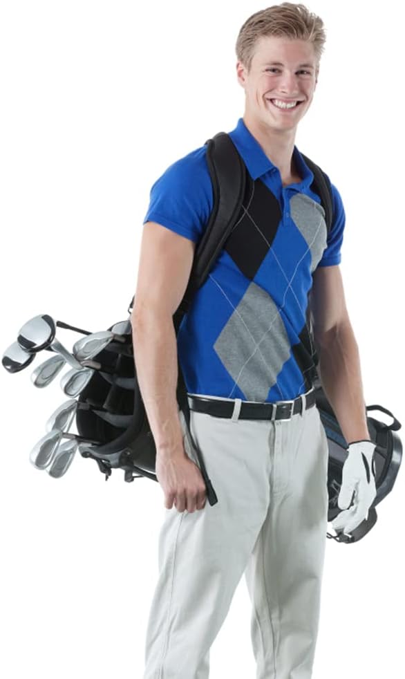 Golf Bag Strap Replacement, Golf Bag Straps Double Shoulder, Universal Padded Carry Strap Waterproof Comfort Golf Bag Backpack Straps Replacement Black