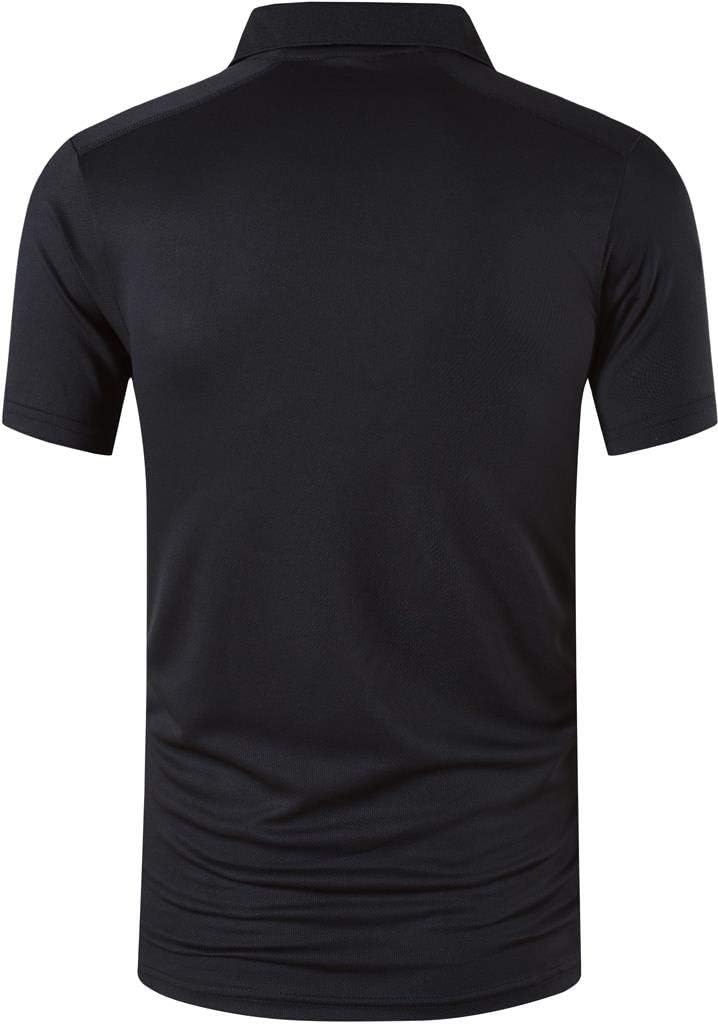 jeansian Men's Sport Outdoor Quick Dry Fit Short Sleeves Polo Tee Shirt Tshirt T-Shirt Tops Golf Tennis Bowling LSL195
