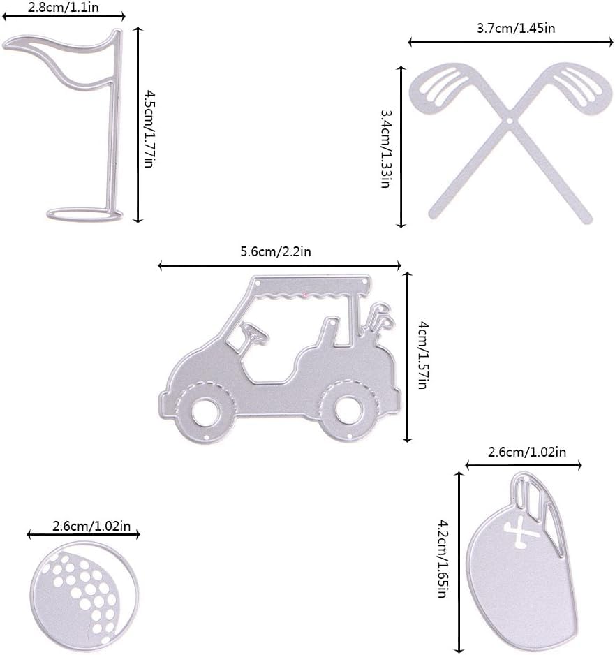 Golfing Tools Die Cut for Card Making, Golf Cart Metal Cutting Dies Congratulations Die Cuts Birthday Embossing Stencils Template for DIY Scrap-Booking Decor Wedding Birthday Blessing Card