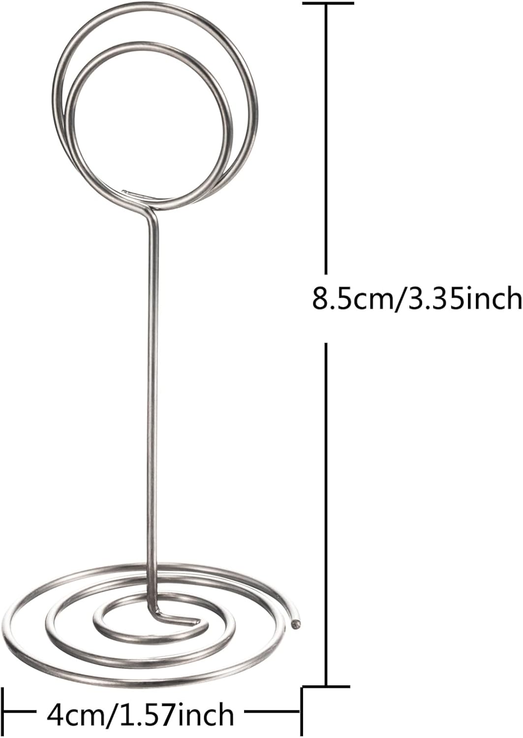 TecUnite 24 Pieces 3.35 Inch Table Number Holder Place Card Photo Holder Picture Name Menu Clips Memo Cards Stand for Wedding Reception Anniversary Birthday Party Centerpieces (Silver)