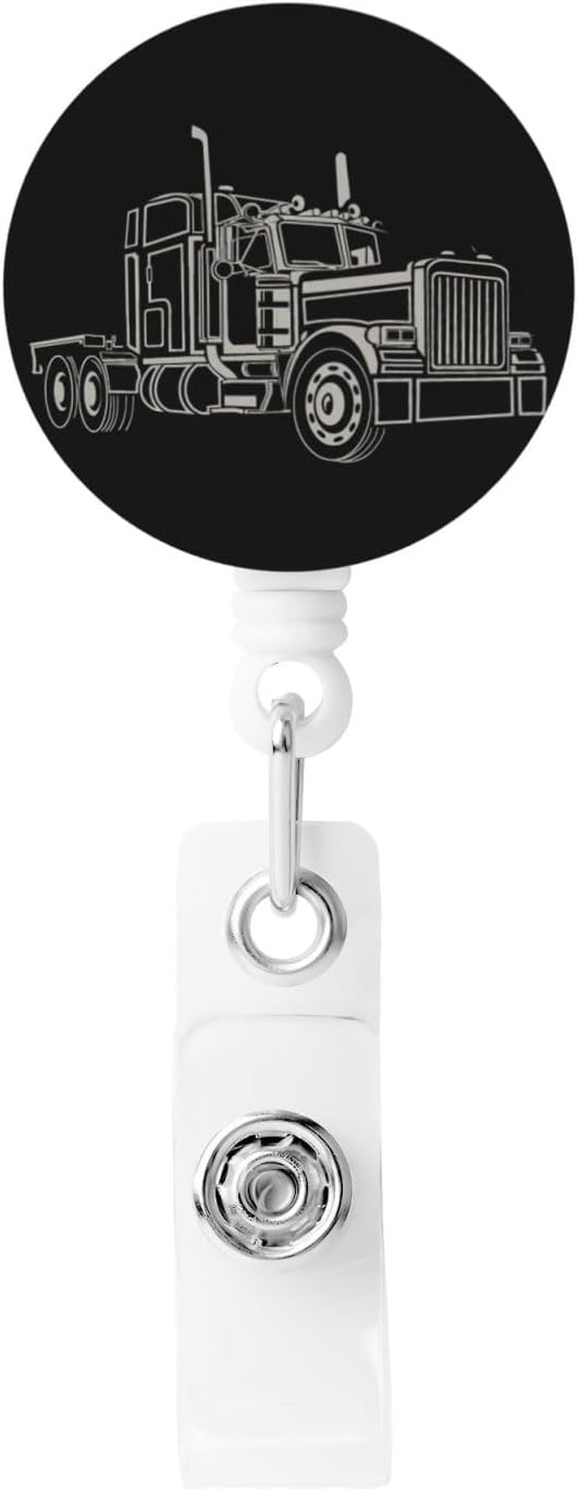 Truck Trucker Badge Reels Retractable Badge Holder with Clip for Id Name Tag Office Worker Student Teacher Nurse Doctor