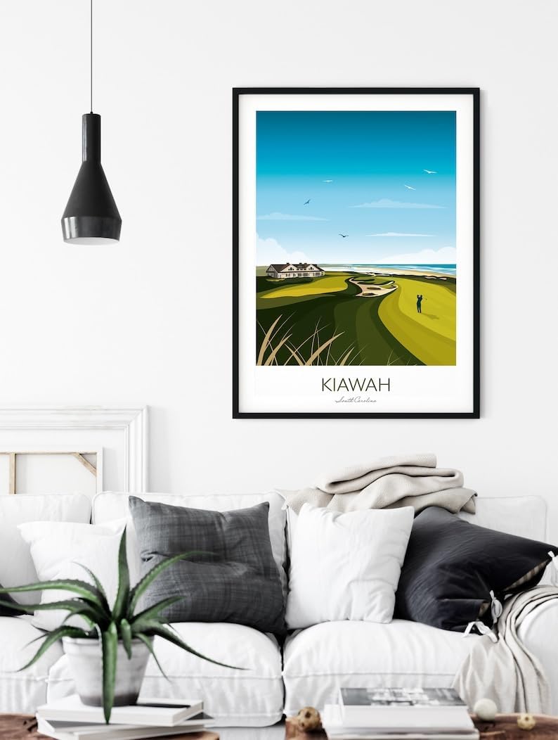 Kiawah Island Golf Print - Ocean Course Clubhouse - US PGA Championship; Kiawah Golf Poster; Kiawah Island Print; South Carolina Golf; Vintage Golf Artwork (Unframed) (11x14)