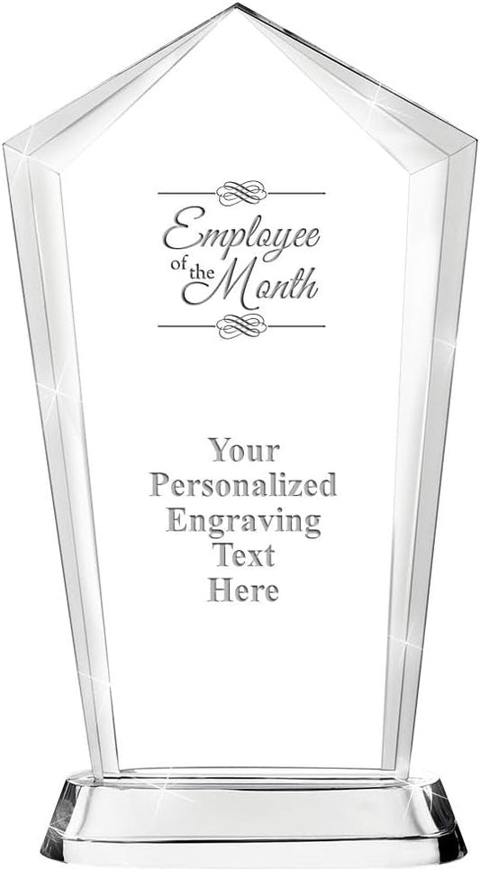 Crown Awards Customizable Crystal Trophy, 12.20" Engraved Skyscraper Crystal Award