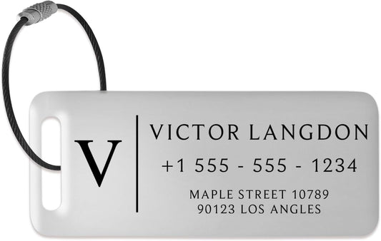 Personalized Luggage Tags for Suitcases - Stainless Steel Custom Luggage Tags for Backpacks & Bags, Sturdy, Waterproof & Heavy Duty (Silver / 3" x 1.25")