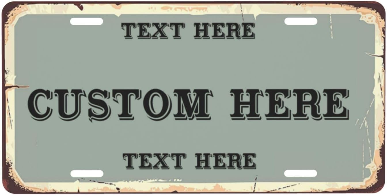 Custom Personalized Text Image Photo Design Customized Tag Aluminum License Plates for Front of Car 6x12 Inch-23