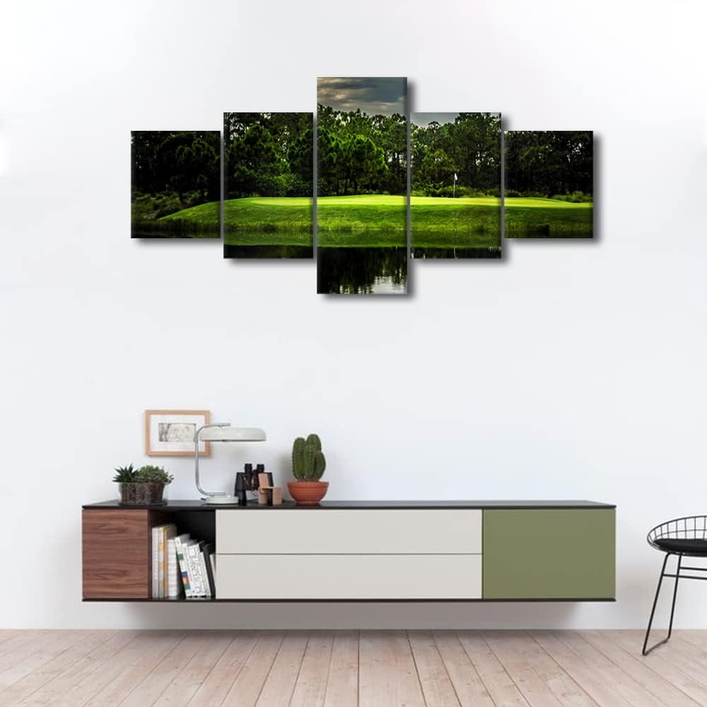 Augusta National Golf Course Pictures Wall Art Office Wall Decor Paintings Modern Canvas Home Decor for Living room Bedroom Artwork Gifts for Men Husband Boyfriend Him Framed Ready to Hang - 50"Wx24"H