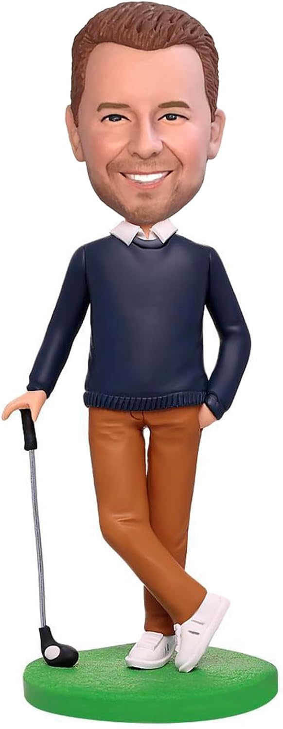 Stylishbobblehead Customized Bobblehead Dolls, Golf Handmade Personalized Sculpture Gifts for Men, Boyfriends, Husbands, Office Colleagues or Bosses