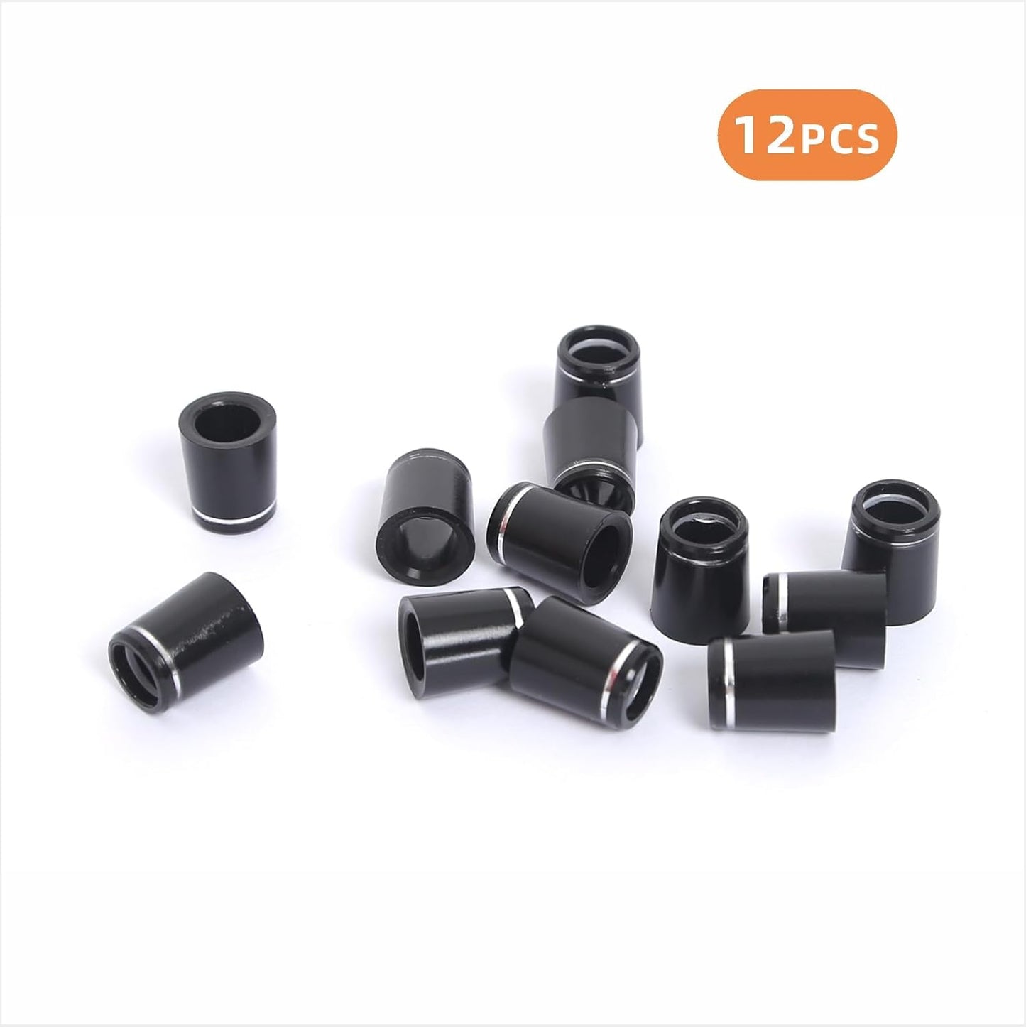 Mariyandh 12 Pcs ' Black Golf Club Ferrules for Irons Shaft Universal with Single Silver Ring