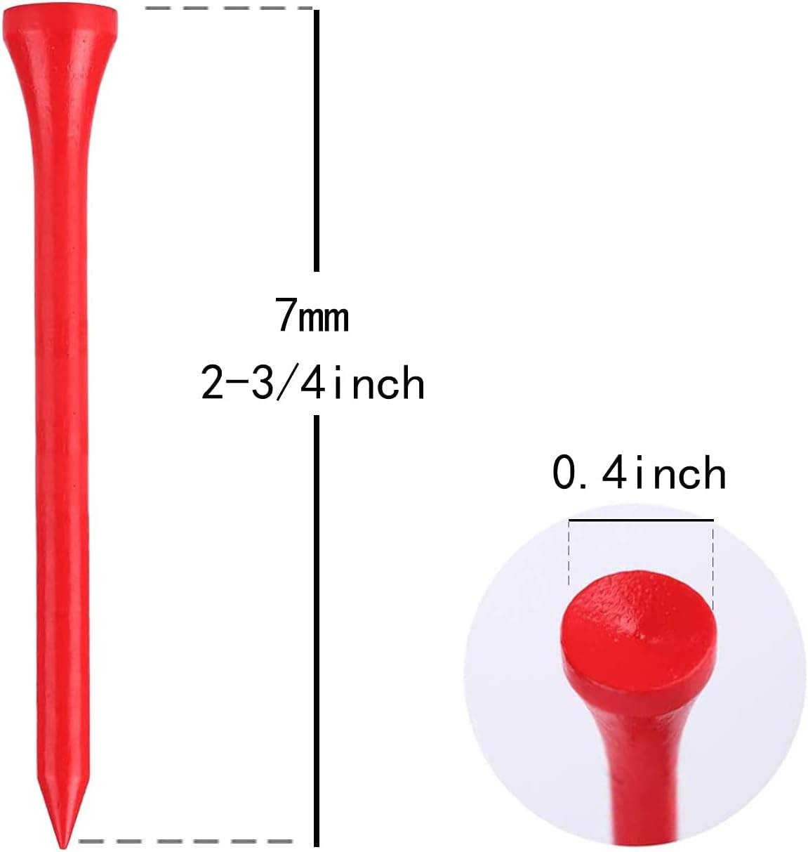 Professional Wooden Golf Tees 2 3/4 inch Tee Pack of 100 Golf Tee