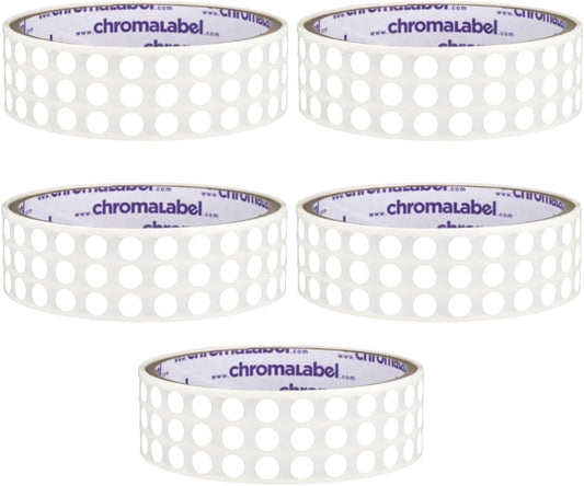 ChromaLabel 1/4 Inch White Dot Stickers, Permanent Color Coding Labels for Pricing, Arts and Crafts, Tiny Round Labels with Strong Adhesive, Small Circle Stickers, 1000 Labels - Case of 5