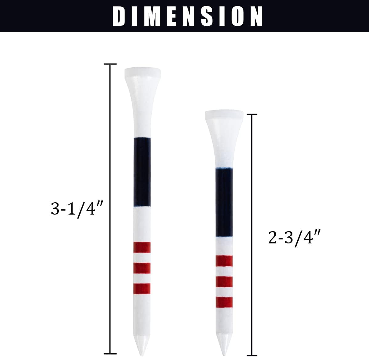 MAZEL Natural Wood/Bamboo Golf Tees 2 3/4 Inch & 3 1/4 Inch,Pack 50 or 120,Reduce Friction & Side Spin,More Stable Golf Tees