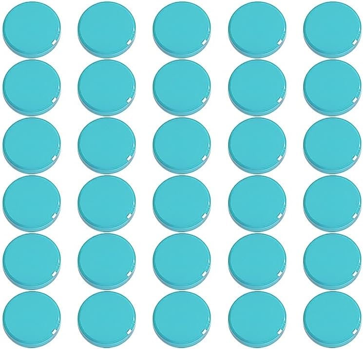 Qualsen Refrigerator Magnets - 30pcs Strong Mini Magnets for Fridge, Whiteboard, Locker & Kitchen - Sky Blue
