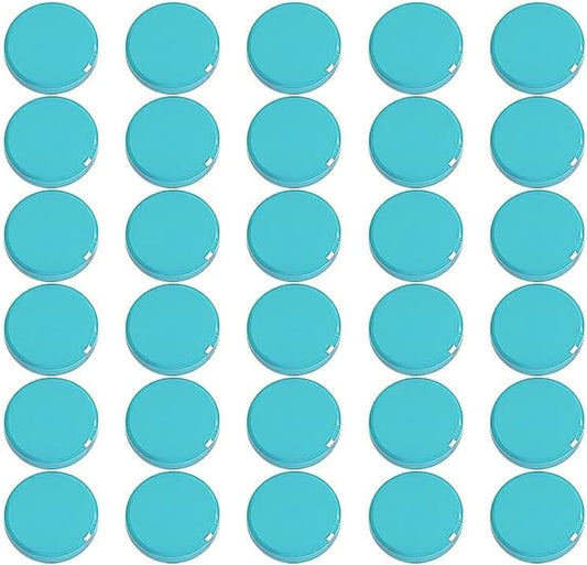 Qualsen Refrigerator Magnets - 30pcs Strong Mini Magnets for Fridge, Whiteboard, Locker & Kitchen - Sky Blue