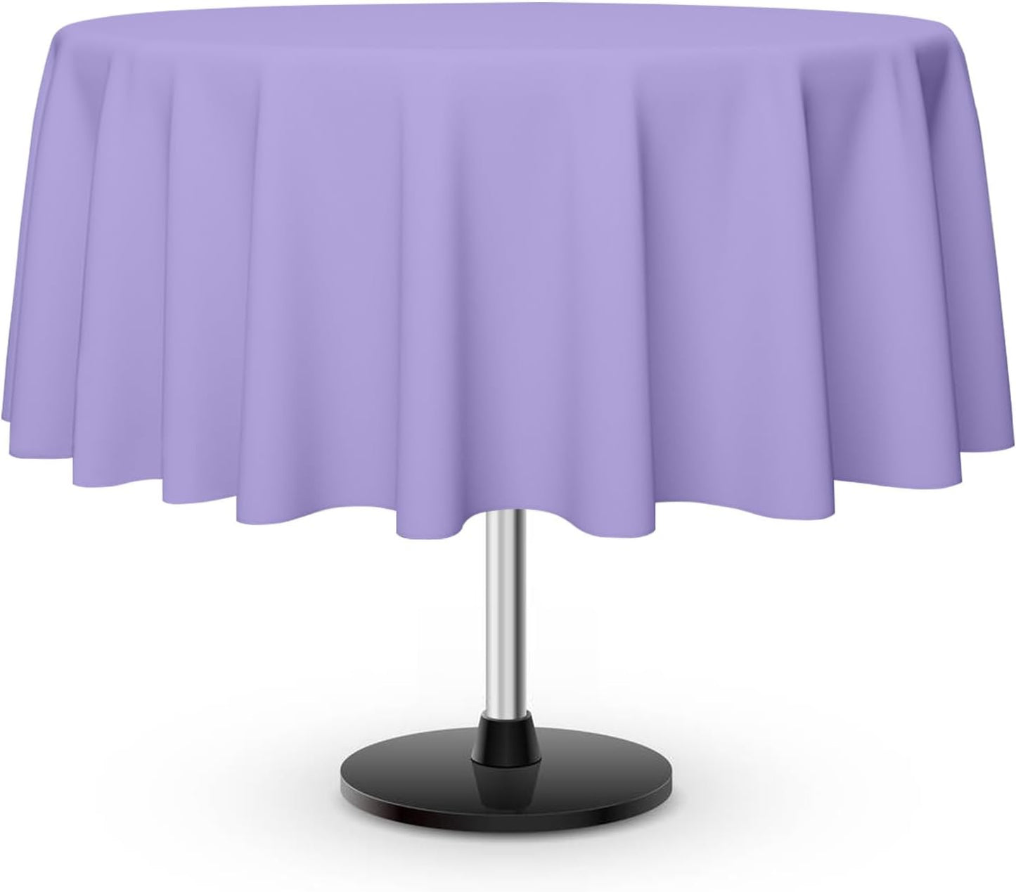 6 Pack Round Disposable Light Purple Tablecloth, Light Purple Plastic Table Cloths for Parties Disposable, 84x84 in Waterproof Camping Tablecloth for Birthday Party Baby Shower Picnic School