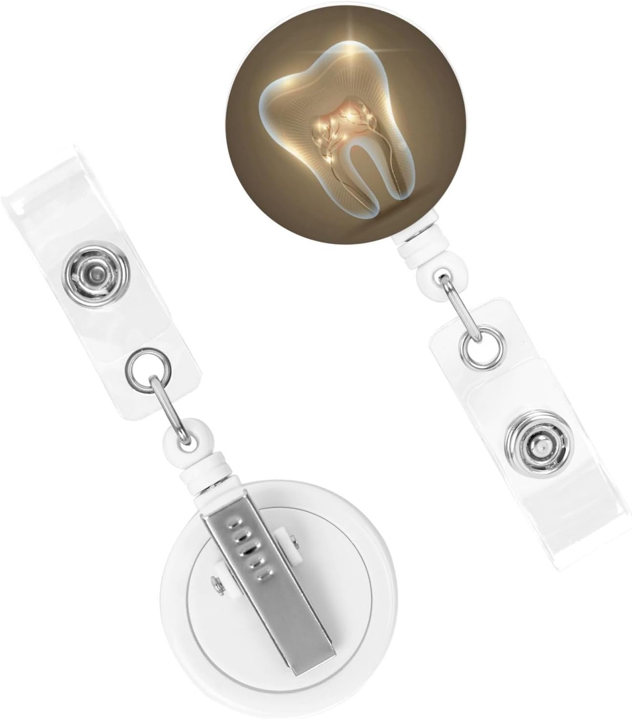 Tooth Dentistry Dental Dentist Badge Reels Retractable Badge Holder with Clip for Id Name Tag Office Worker Student Teacher Nurse Doctor