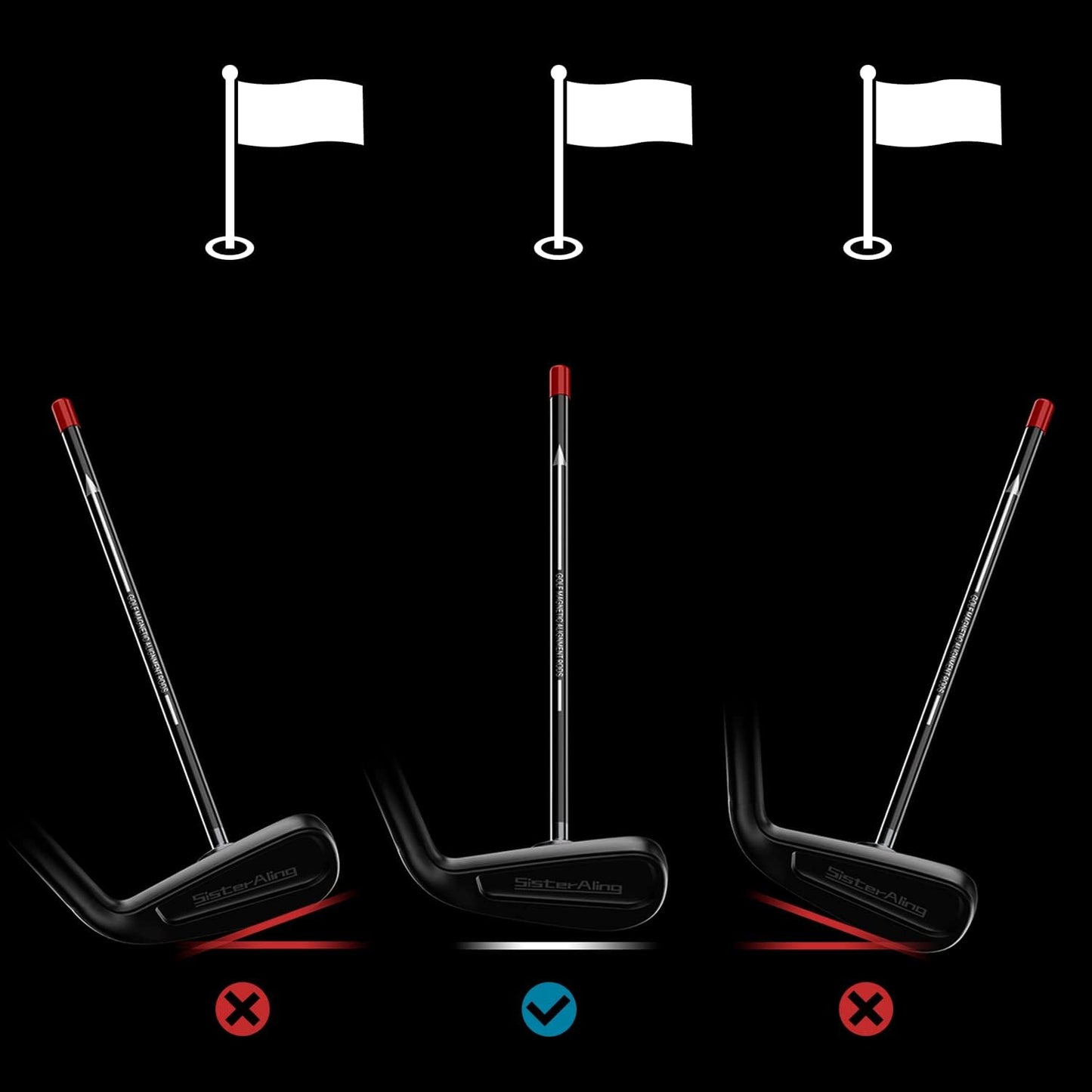 Golf Magnetic Alignment Rods,Golf Club Alignment Sticks,Magnetic Swing Training Aid Accessories Visualize Calibrate Golf Shots,hit The Target with The Right Golf Swing,Golf Gift