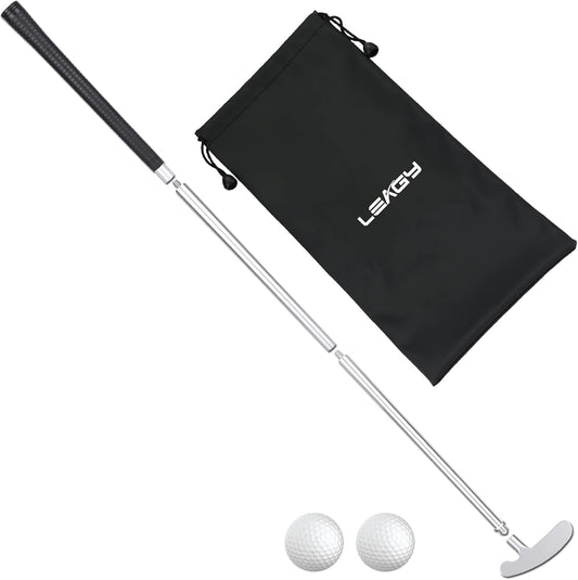 LEAGY 4-Section Portable Putter - Right & Left Hand, 2 Golf Balls, 1Pack Golf Bag