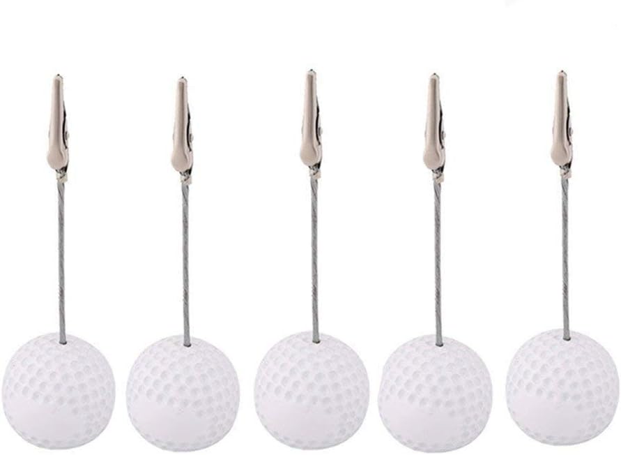 Golf Ball Shaped Table Number Holder Name Place Card Holder Memo Clip Holder Stand Note Holder Pictures Card Paper Menu Clip