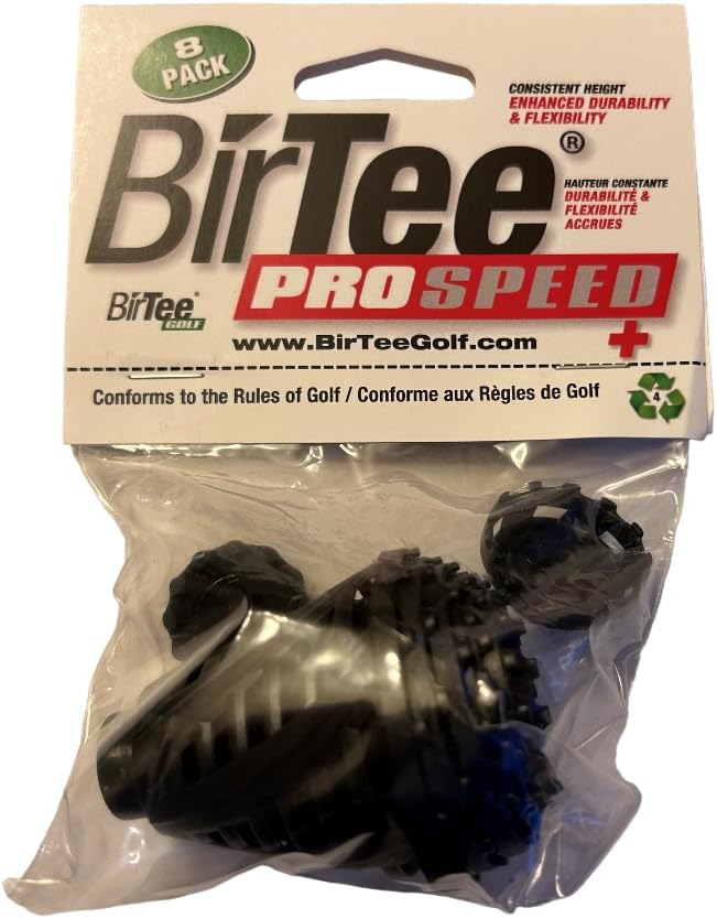 BirTee Golf Tees - PRO Speed Plus with Flexibility & Durability - 8 Pack. Indoor Golf Tees/Golf Simulator Tees/Winter Plastic Golf Tees