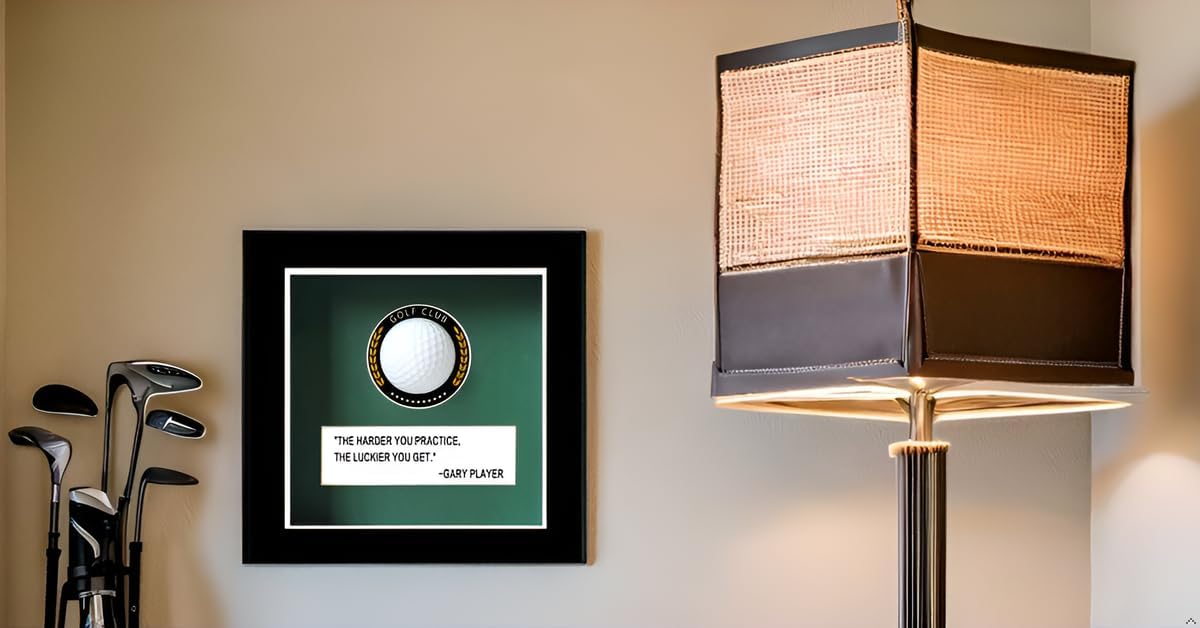 Golf Ball Display Case,Golf Ball Show Box,6.9"X6.9"Wood Display Case Box Shadow Box,Golf Ball Holder Gift for Golf Enthusiasts - Golf Ball Display Rack Cabinet for Wall Mount with Glass Door,Black.