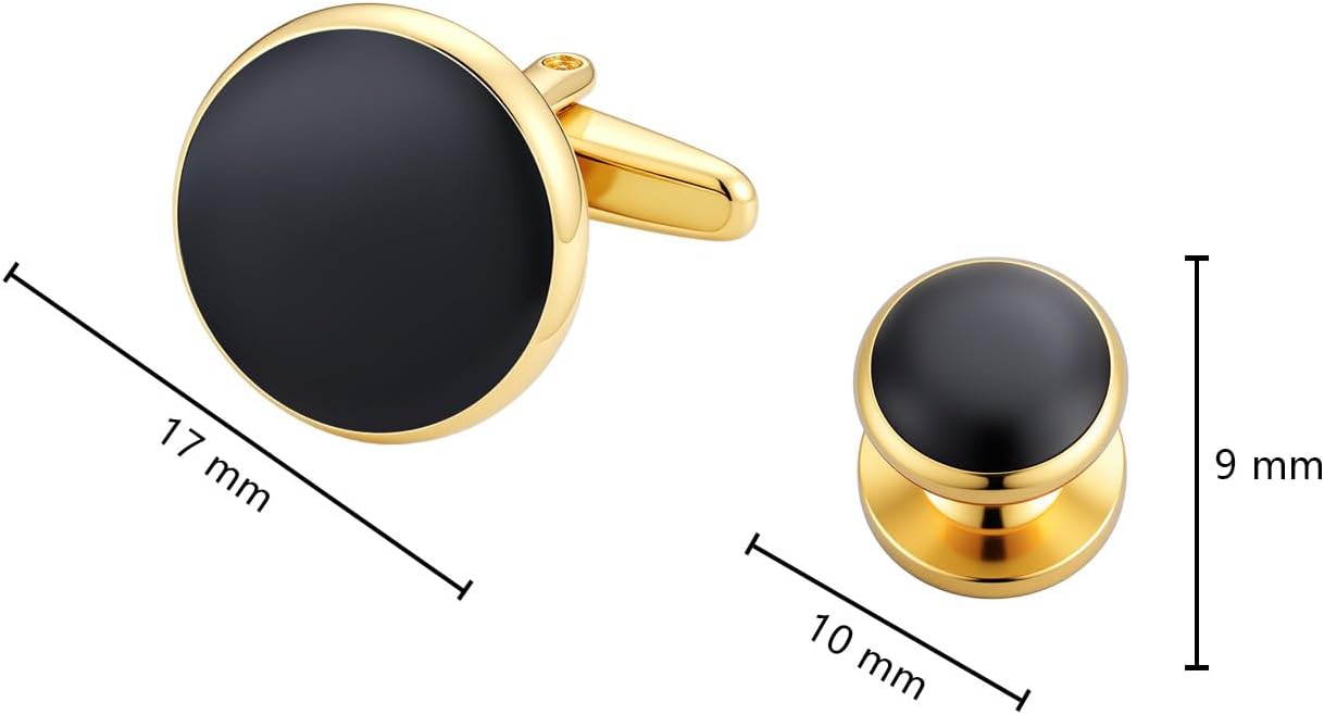 Cufflinks for Men and Tuxedo Shirt Studs Set with Gift Box Stainless Steel Cuff links