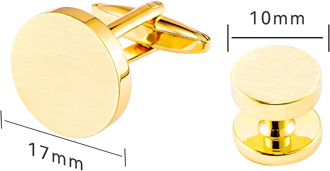 Cufflinks for Men and Tuxedo Shirt Studs Set with Gift Box Stainless Steel Cuff links