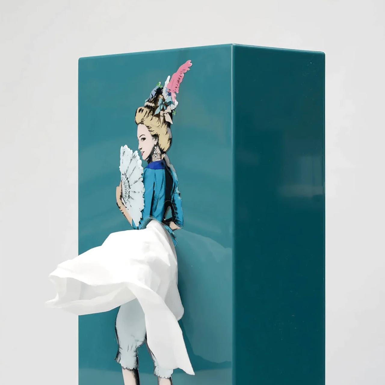 Flying Skirt® Tissue Box - The Original Award-Winning Lady Skirt Design, Resin Pop Art, Weighted Metal Base, Made in Korea, Premium Gifts & Novelty Home Decor by Spextrum (Marie)